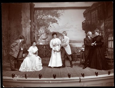 A Scene from an Amateur Production of a Play Titled The Butterflies Presented at Barnard College, New York by Byron Company